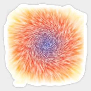 Blue, orange, and yellow tie dye circle Sticker